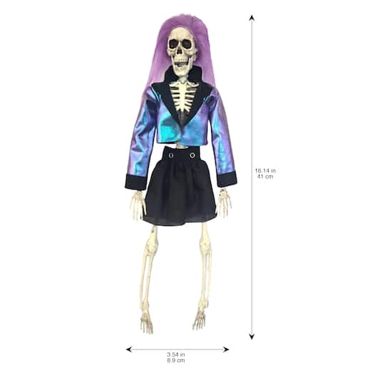 16" Hanging Purple Hair Skeleton by Ashland®
